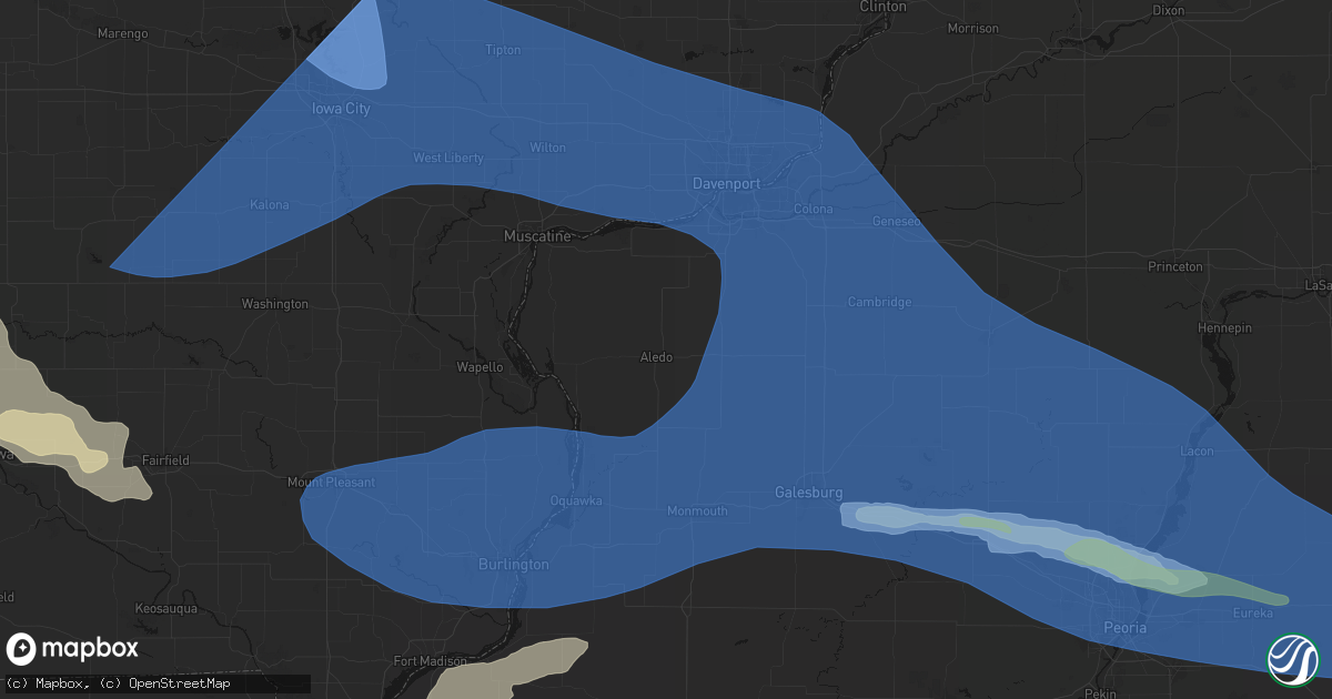 Hail map in Aledo, IL on June 17, 2026