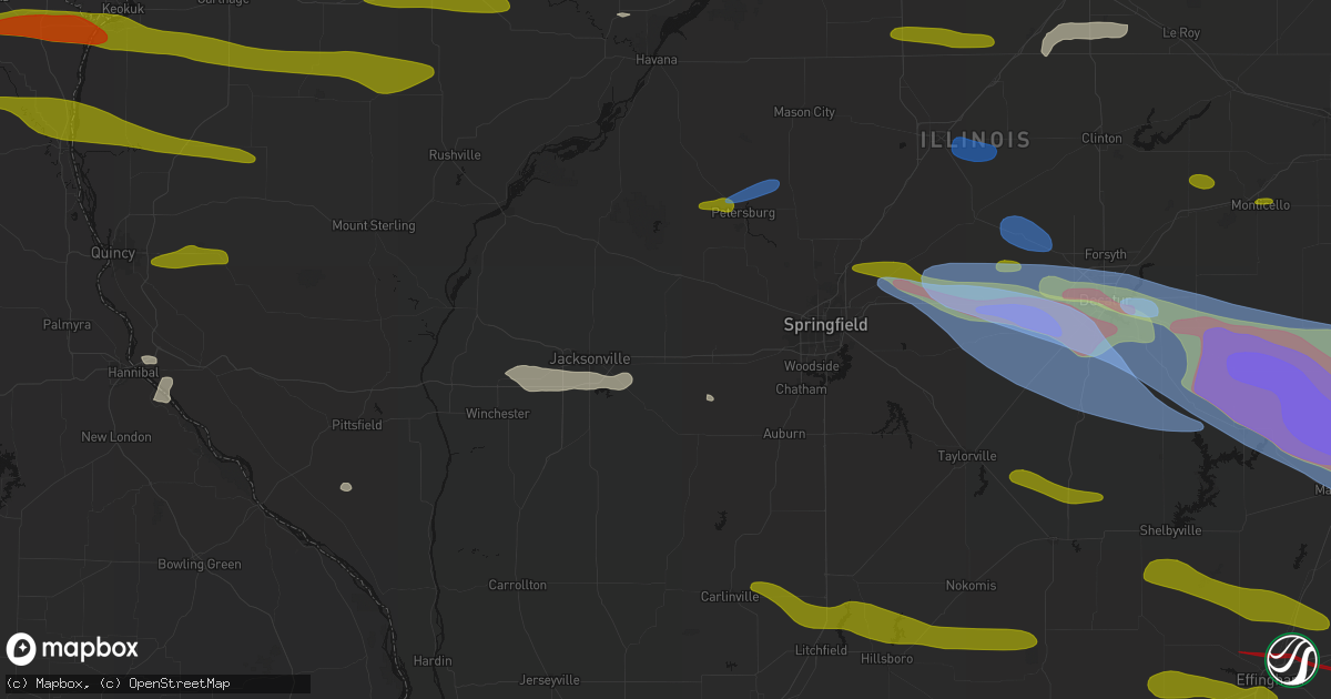Hail map in Alexander, IL on June 17, 2026
