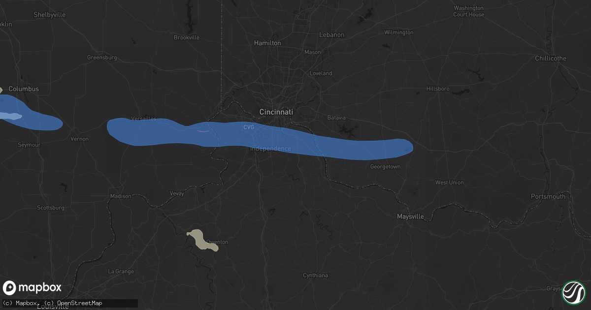 Hail map in Alexandria, KY on June 17, 2026