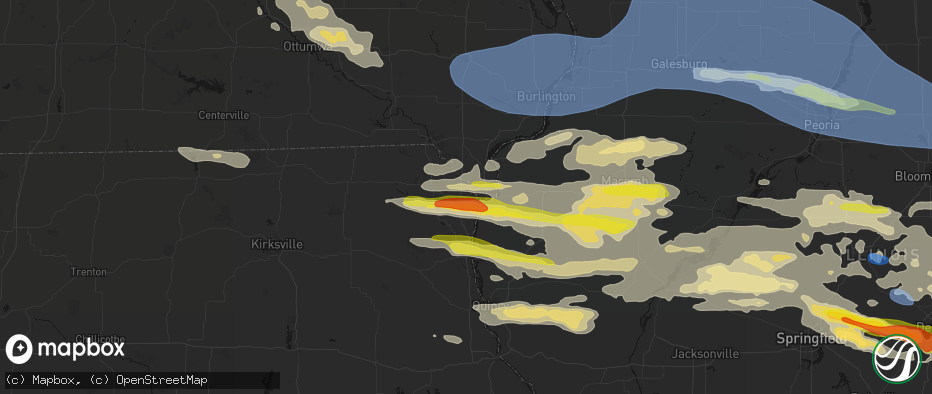 Hail map in Alexandria, MO on June 17, 2026