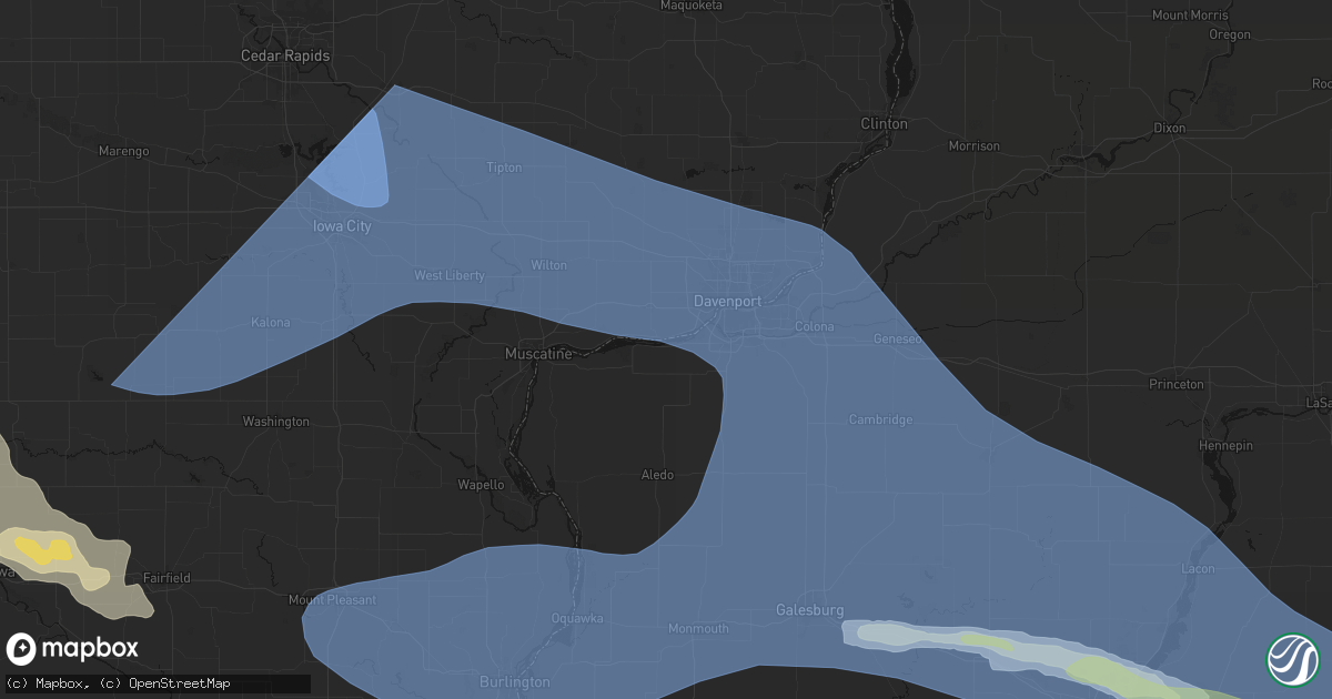 Hail map in Andalusia, IL on June 17, 2026