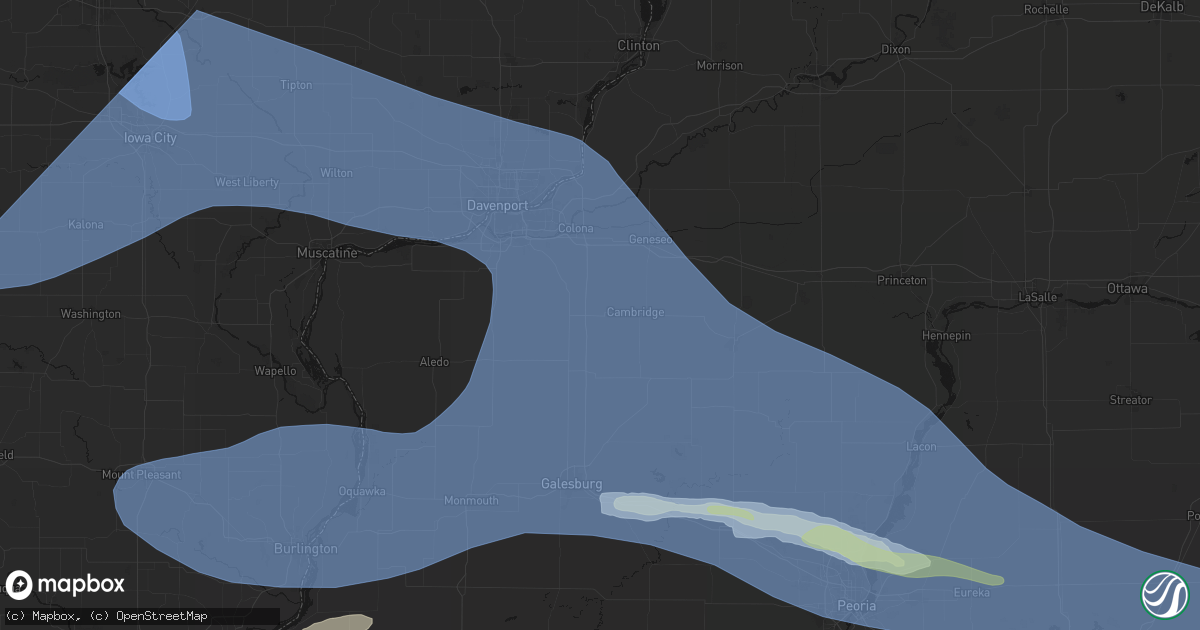 Hail map in Andover, IL on June 17, 2026