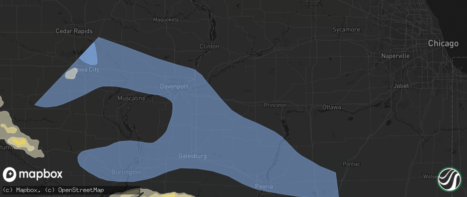 Hail map in Annawan, IL on June 17, 2026