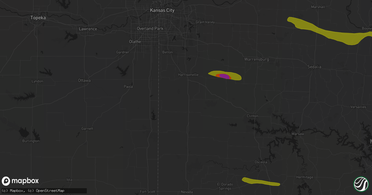 Hail map in Archie, MO on June 17, 2026