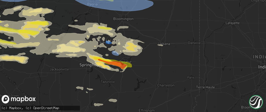 Hail map in Argenta, IL on June 17, 2026