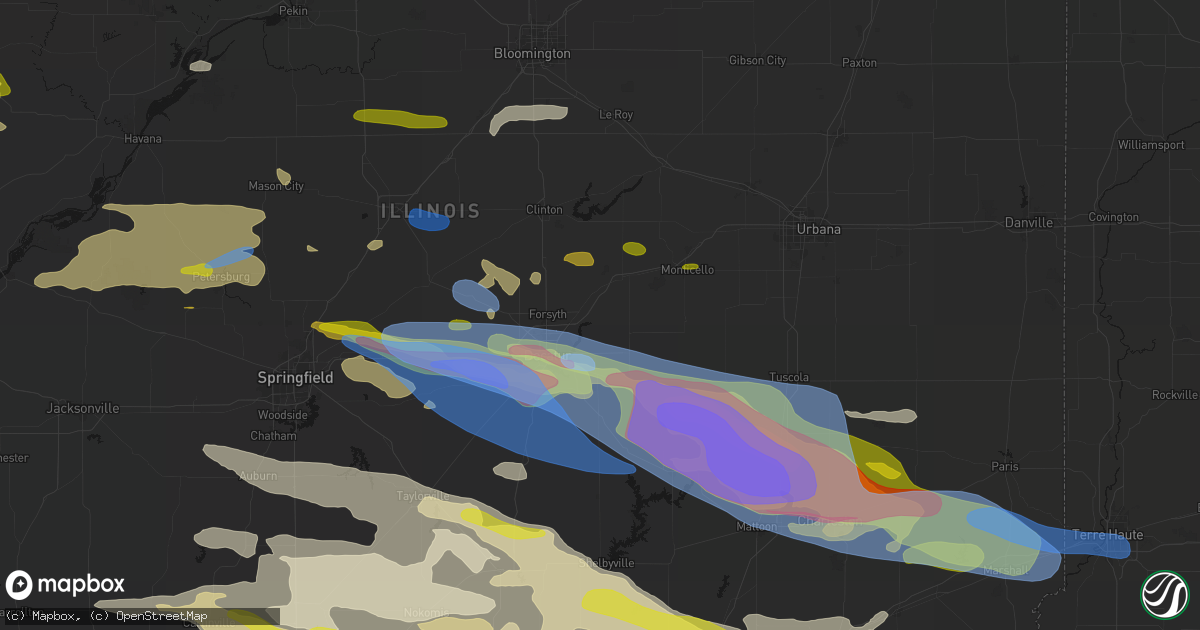 Hail map in Argenta, IL on June 17, 2026