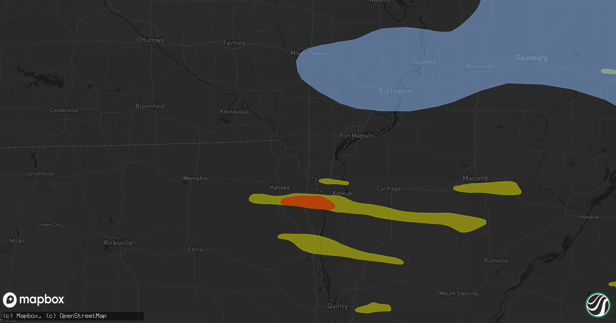 Hail map in Argyle, IA on June 17, 2026