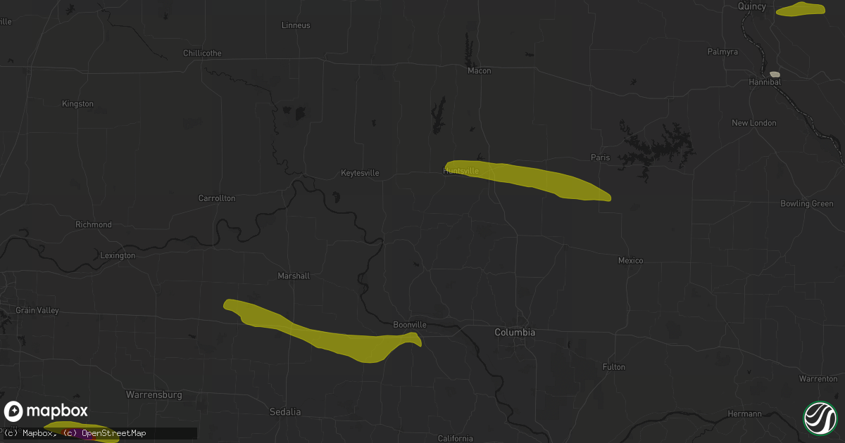 Hail map in Armstrong, MO on June 17, 2026