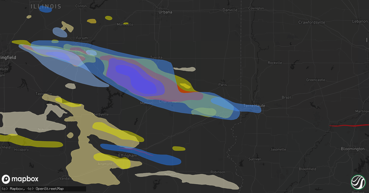 Hail map in Ashmore, IL on June 17, 2026