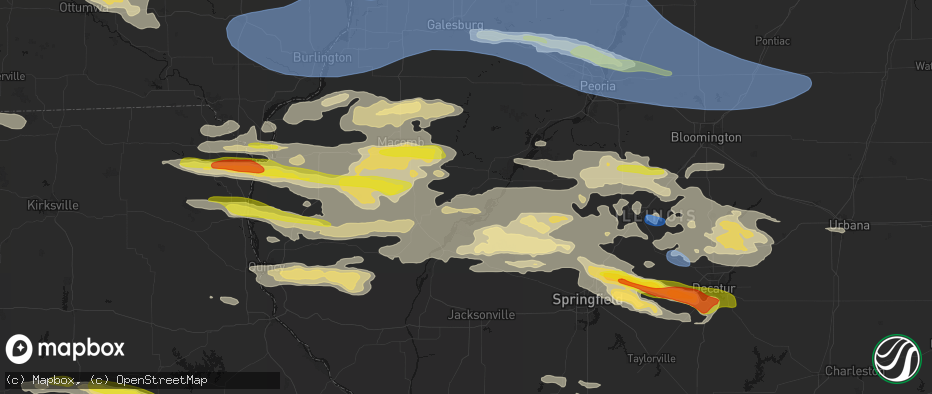 Hail map in Astoria, IL on June 17, 2026