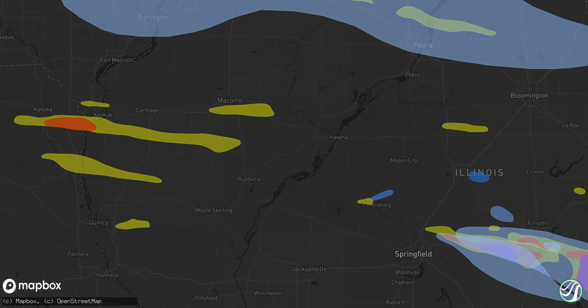 Hail map in Astoria, IL on June 17, 2026