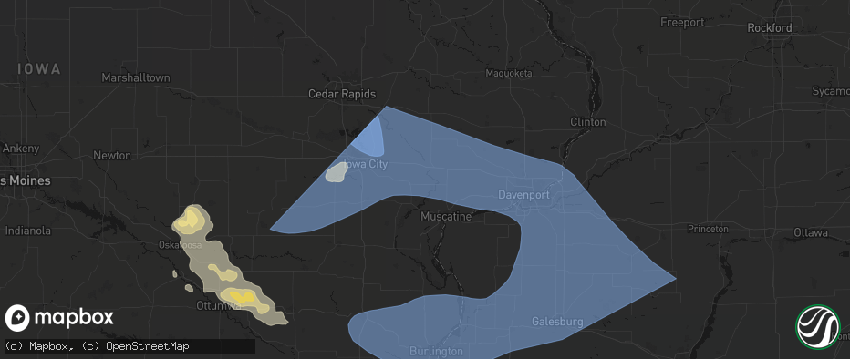 Hail map in Atalissa, IA on June 17, 2026