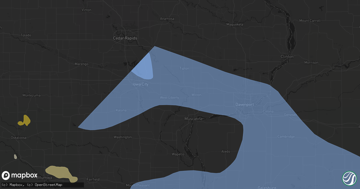 Hail map in Atalissa, IA on June 17, 2026