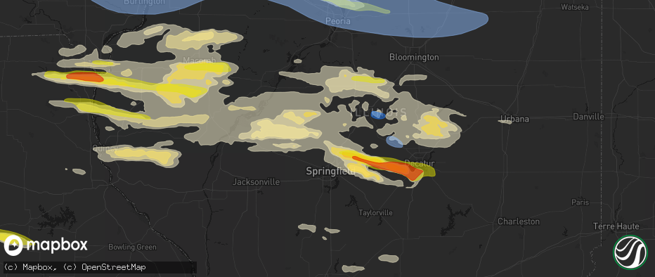Hail map in Athens, IL on June 17, 2026
