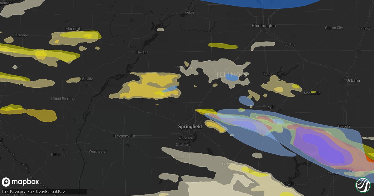 Hail map in Athens, IL on June 17, 2026