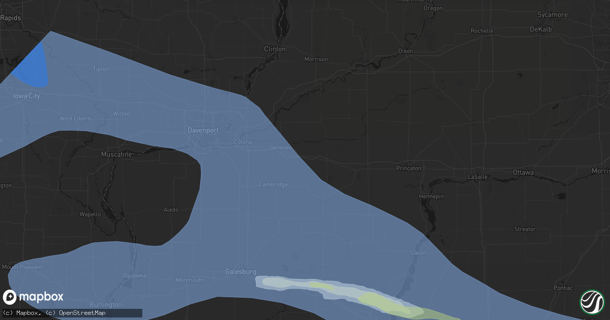 Hail map in Atkinson, IL on June 17, 2026
