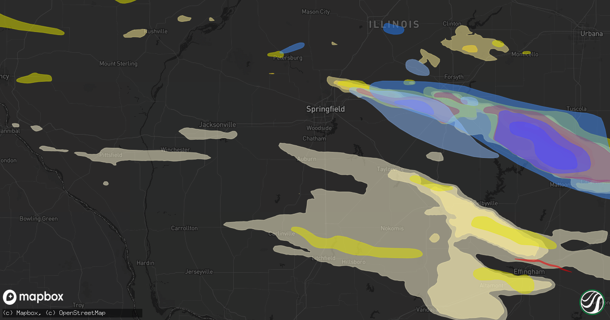 Hail map in Auburn, IL on June 17, 2026