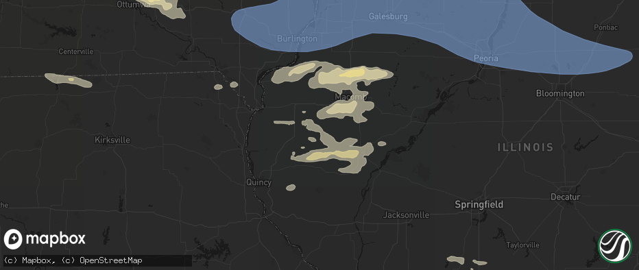 Hail map in Augusta, IL on June 17, 2026