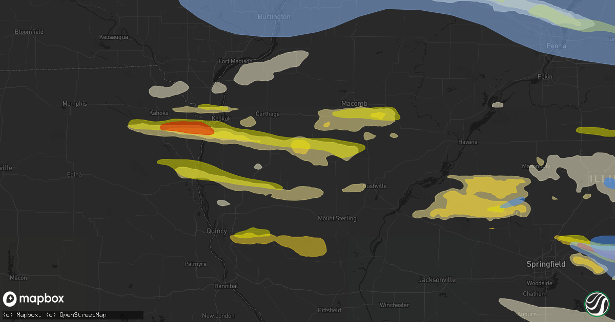 Hail map in Augusta, IL on June 17, 2026