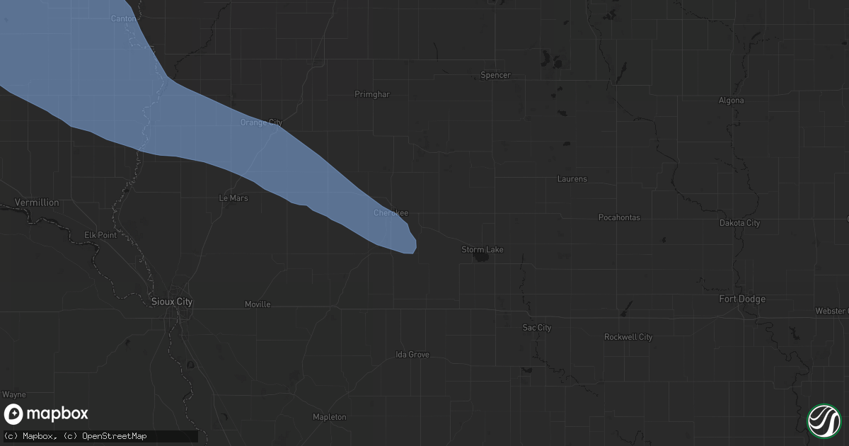 Hail map in Aurelia, IA on June 17, 2026