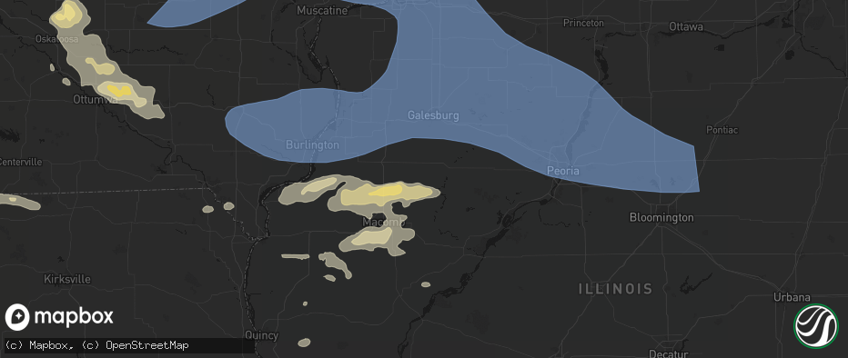 Hail map in Avon, IL on June 17, 2026