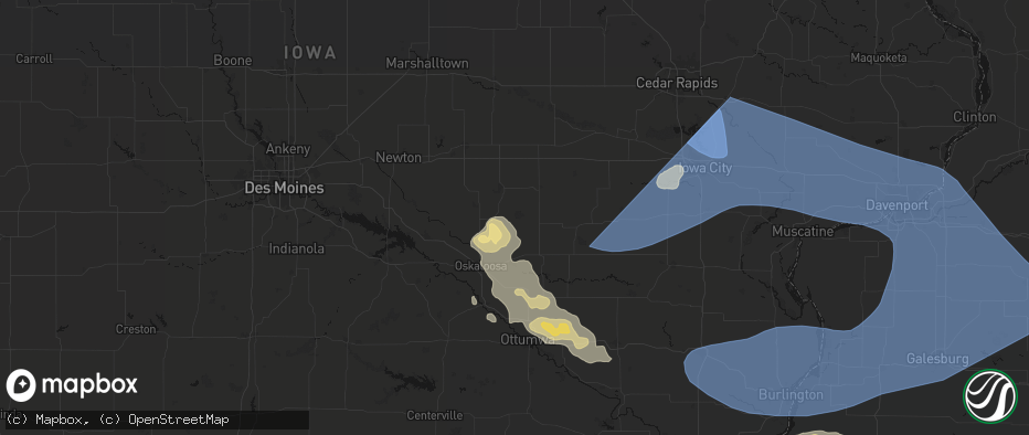 Hail map in Barnes City, IA on June 17, 2026