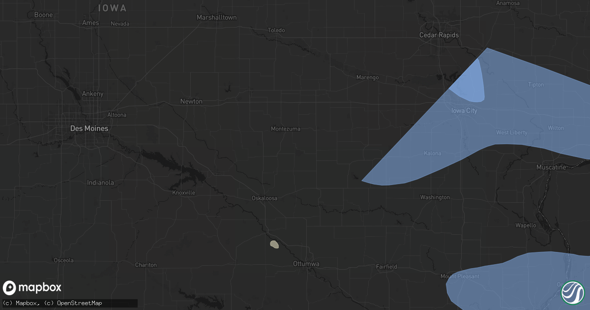 Hail map in Barnes City, IA on June 17, 2026