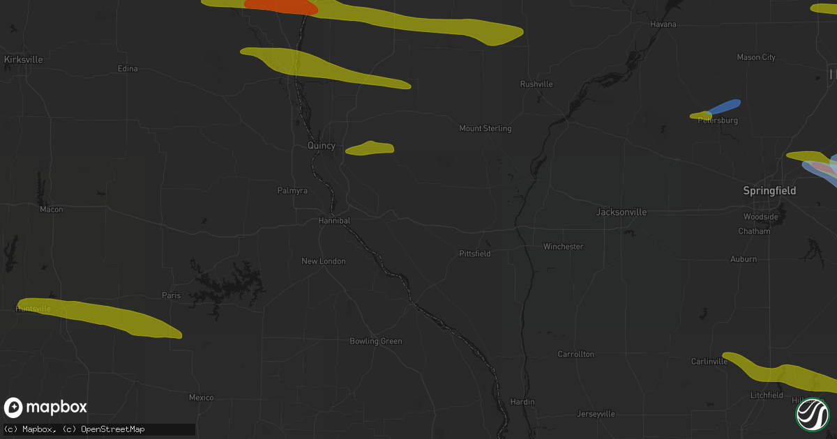 Hail map in Barry, IL on June 17, 2026
