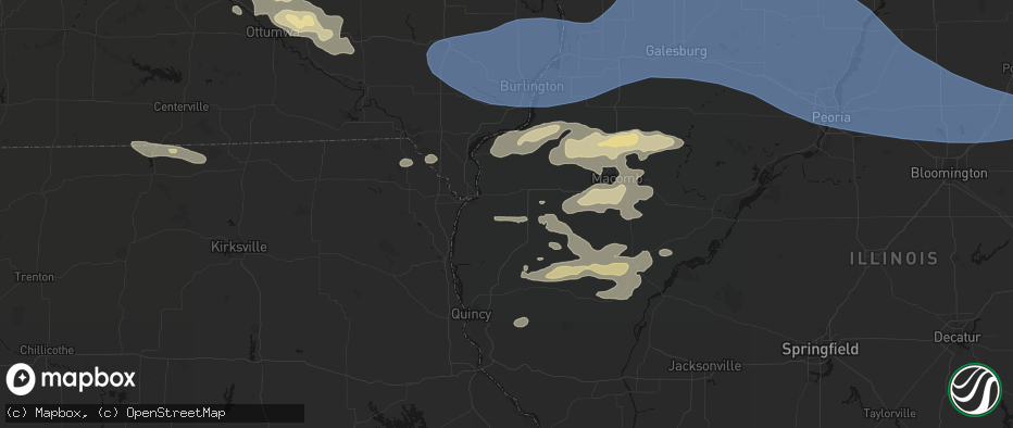 Hail map in Basco, IL on June 17, 2026