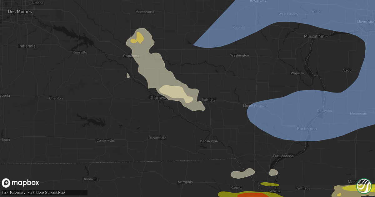 Hail map in Batavia, IA on June 17, 2026