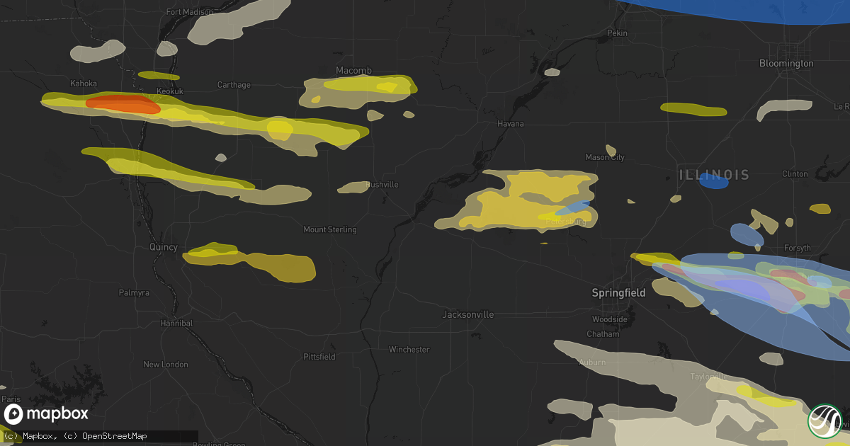 Hail map in Beardstown, IL on June 17, 2026
