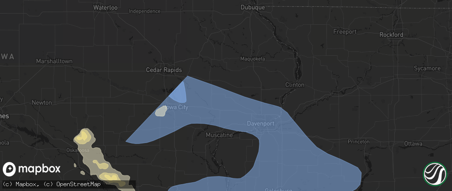 Hail map in Bennett, IA on June 17, 2026