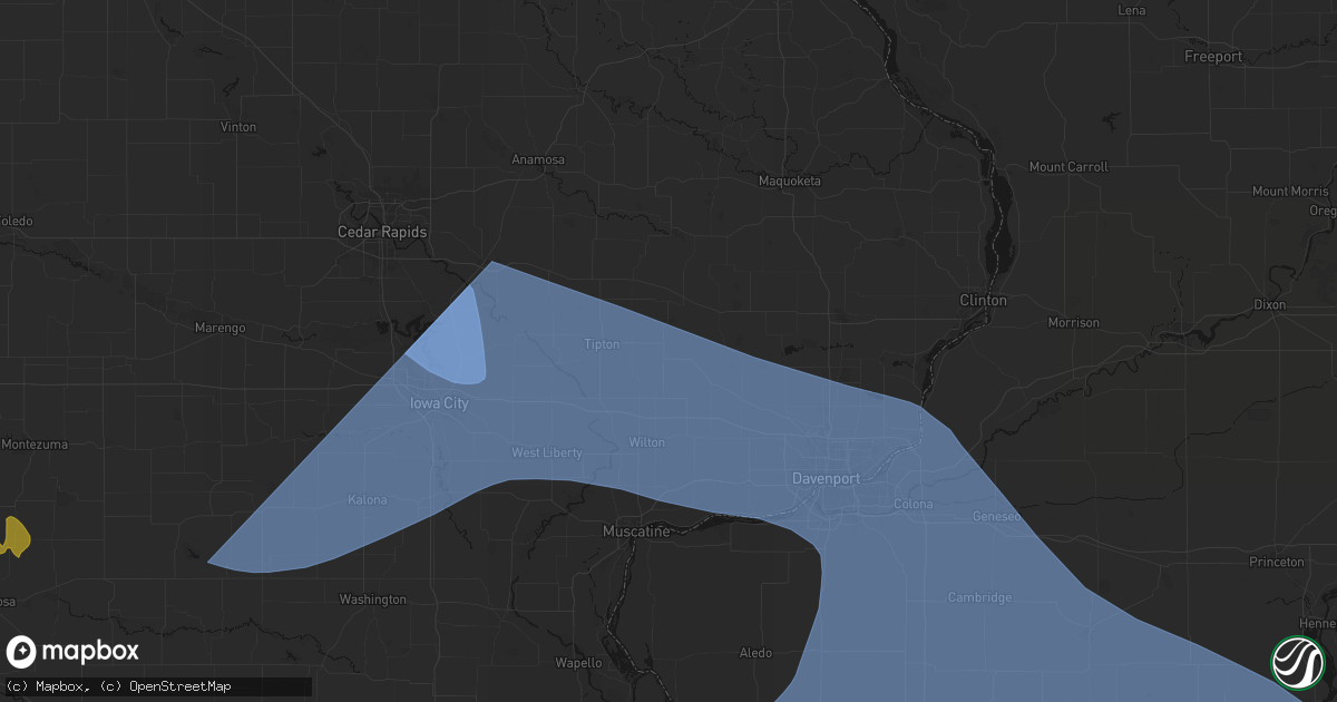 Hail map in Bennett, IA on June 17, 2026