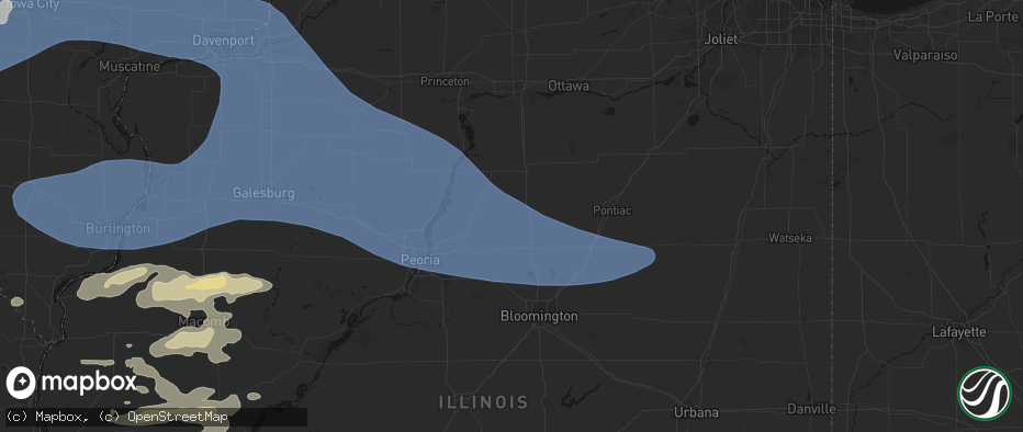 Hail map in Benson, IL on June 17, 2026