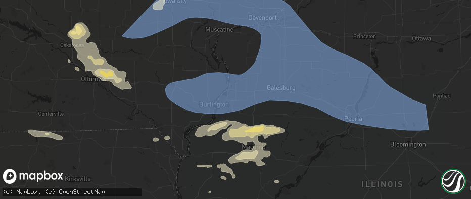 Hail map in Biggsville, IL on June 17, 2026