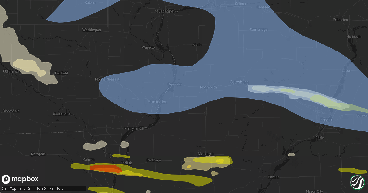 Hail map in Biggsville, IL on June 17, 2026