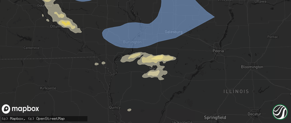 Hail map in Blandinsville, IL on June 17, 2026