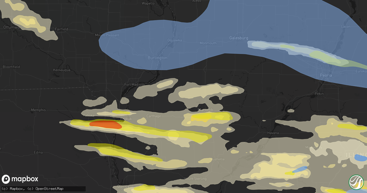 Hail map in Blandinsville, IL on June 17, 2026