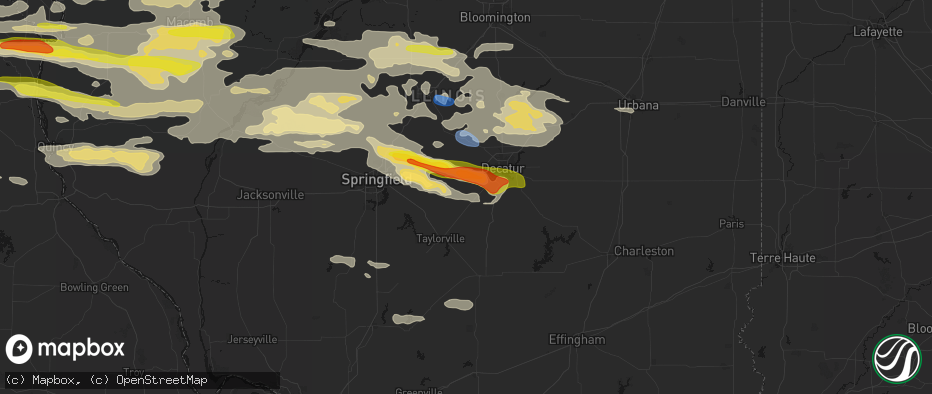 Hail map in Blue Mound, IL on June 17, 2026