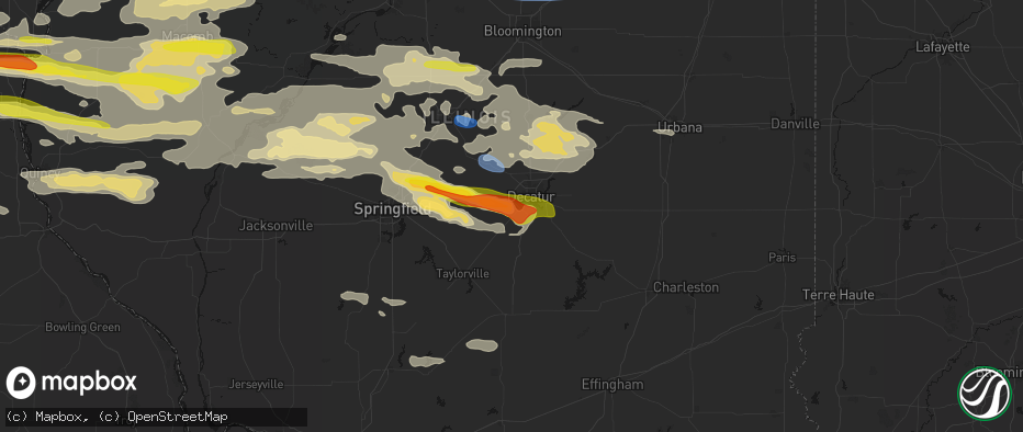 Hail map in Boody, IL on June 17, 2026
