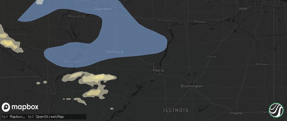 Hail map in Brimfield, IL on June 17, 2026