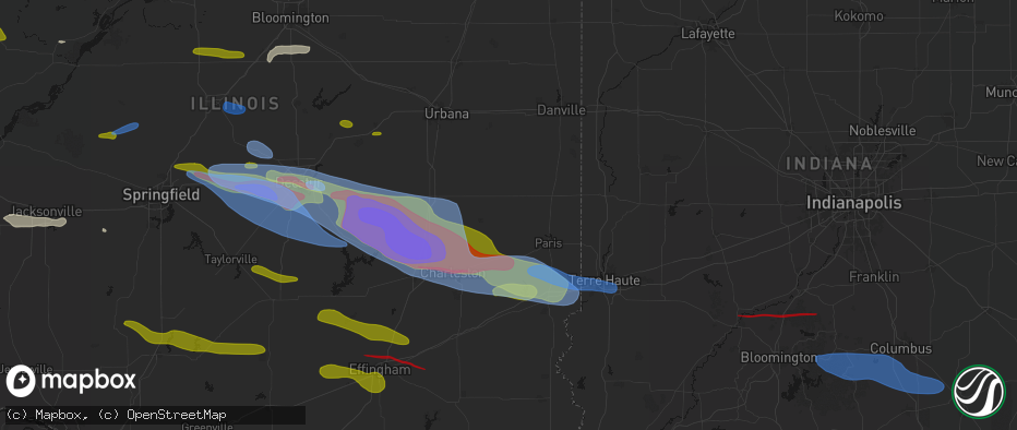 Hail map in Brocton, IL on June 17, 2026