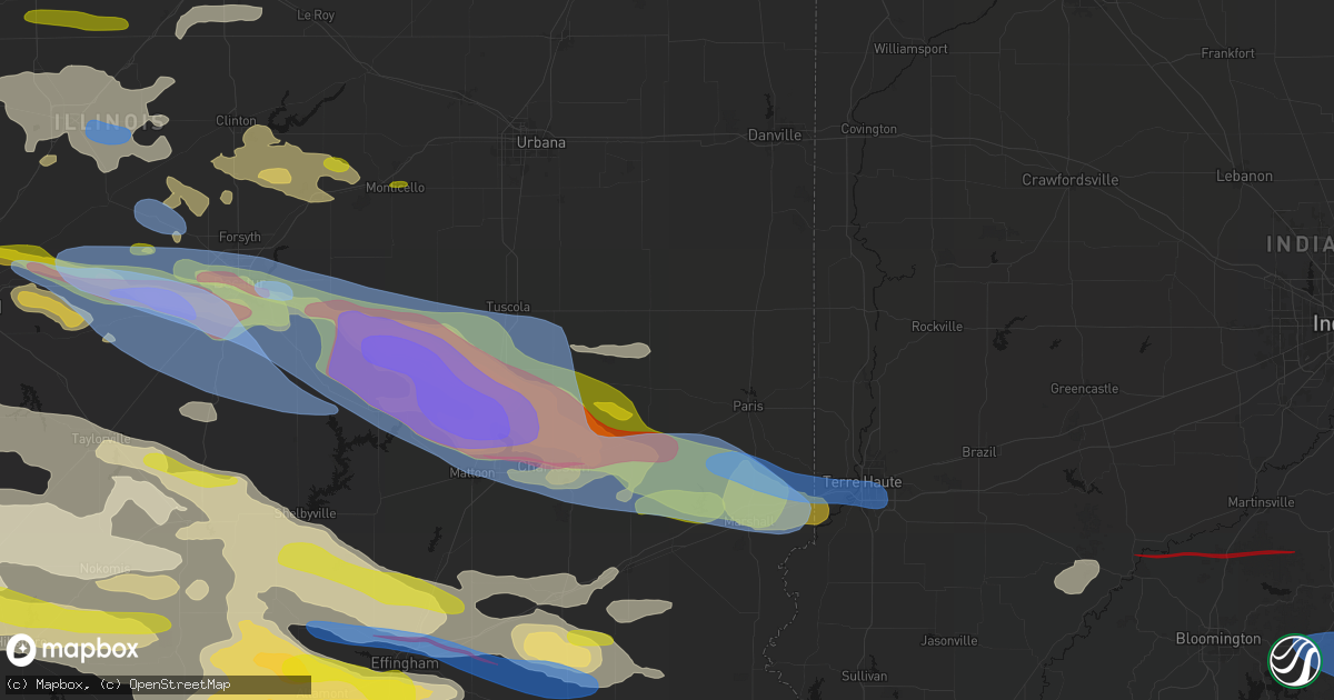 Hail map in Brocton, IL on June 17, 2026