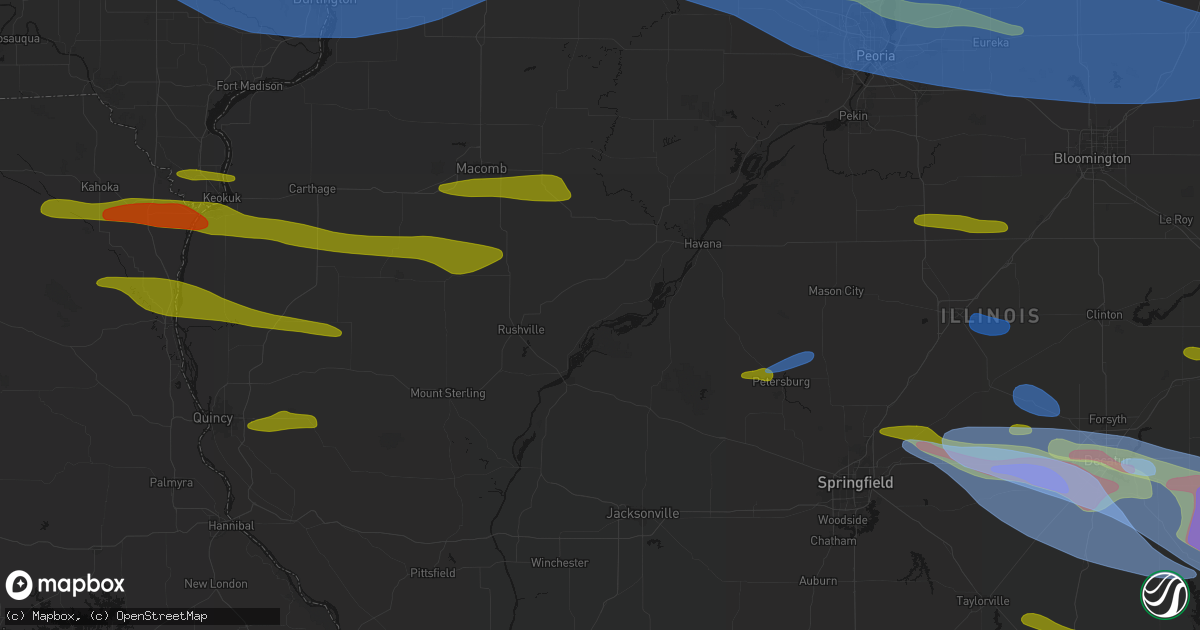 Hail map in Browning, IL on June 17, 2026
