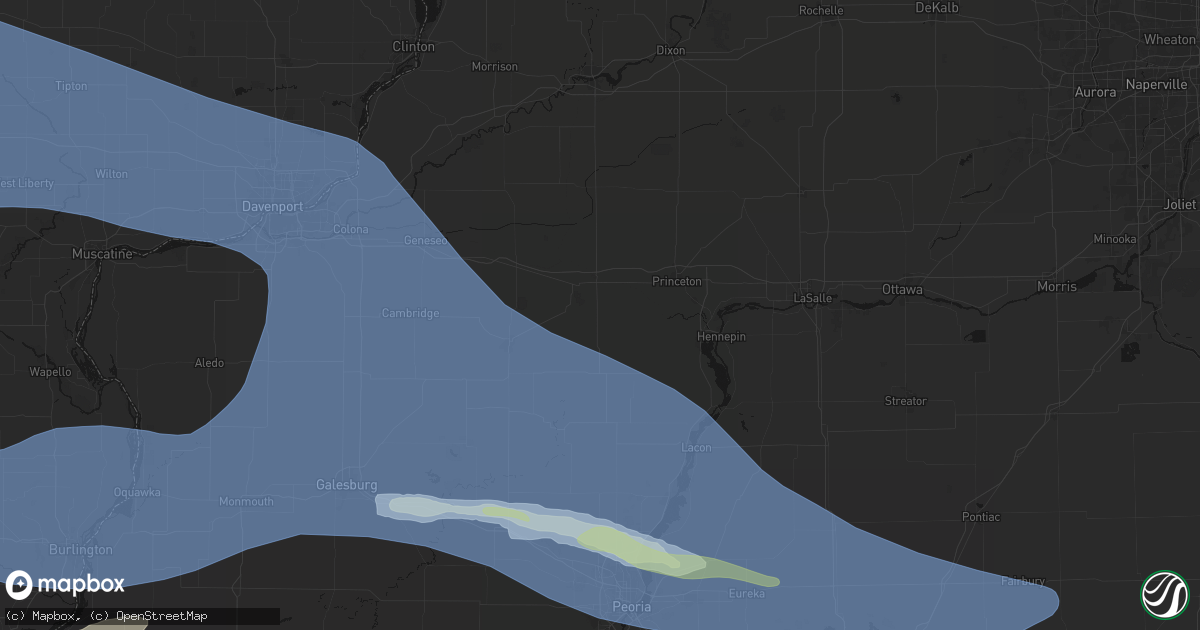 Hail map in Buda, IL on June 17, 2026