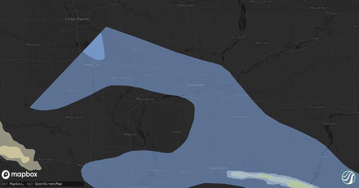 Hail map in Buffalo, IA on June 17, 2026
