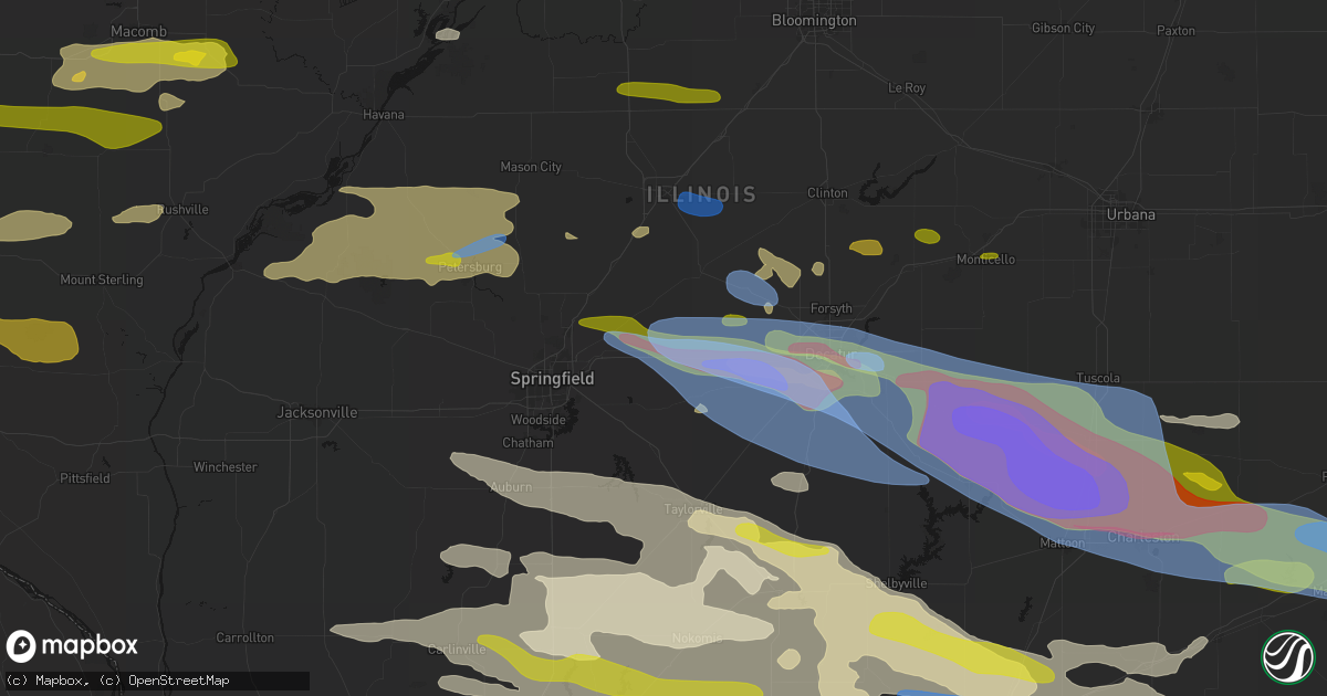Hail map in Buffalo, IL on June 17, 2026