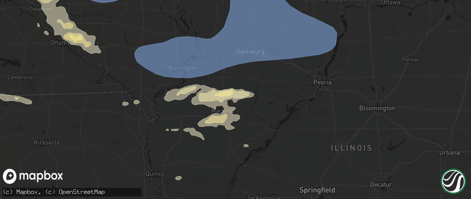 Hail map in Bushnell, IL on June 17, 2026
