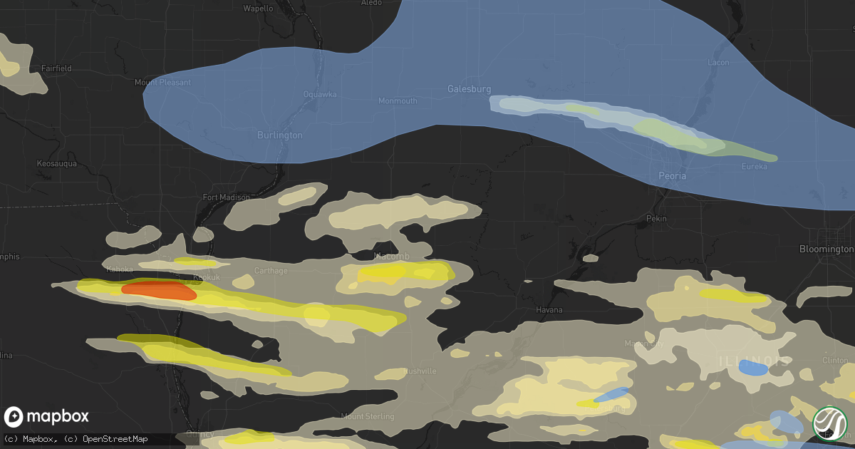 Hail map in Bushnell, IL on June 17, 2026