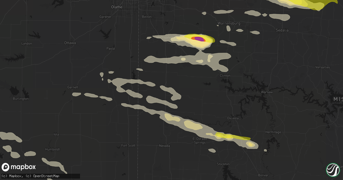 Hail map in Butler, MO on June 17, 2026